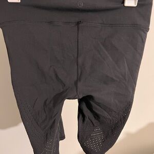 Lululemon Gray Biker Shorts with mesh pattern